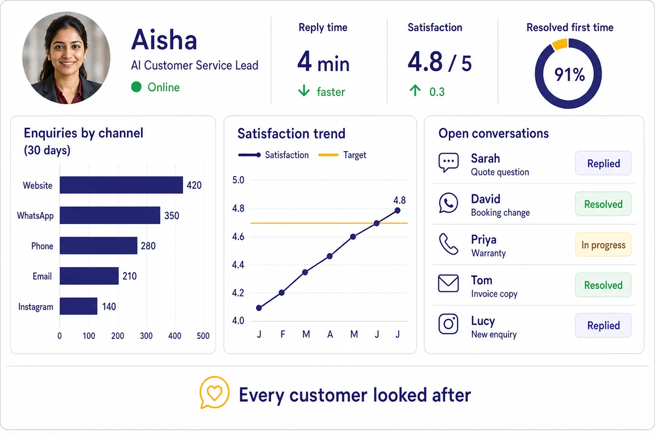 Aisha, AI Customer Service Lead